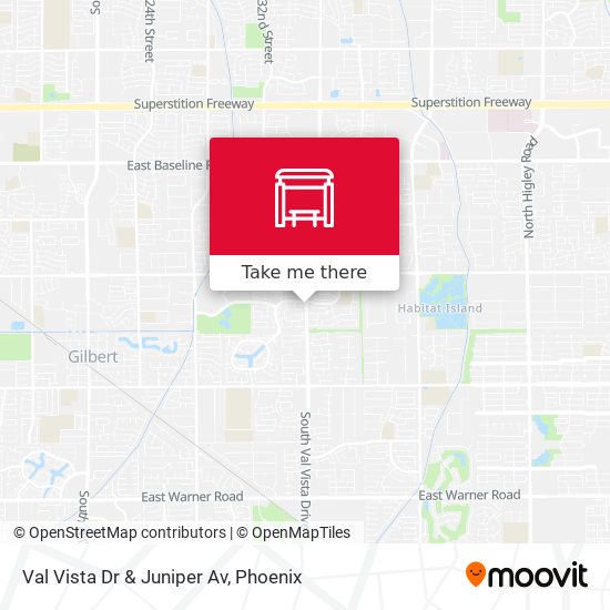 Val Vista Dr & Juniper Av map