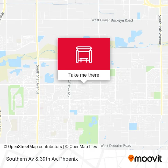 Southern Av & 39th Av map