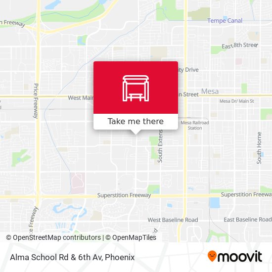 Alma School Rd & 6th Av map