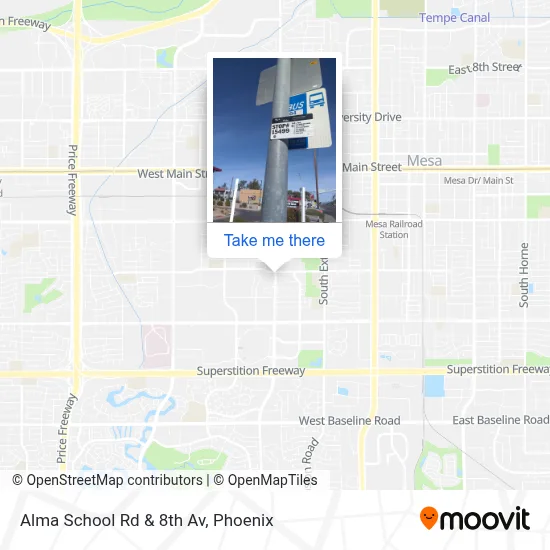 Alma School Rd & 8th Av map