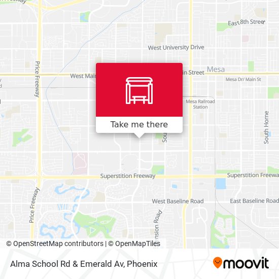 Alma School Rd & Emerald Av map