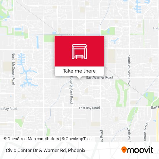 Civic Center Dr & Warner Rd map