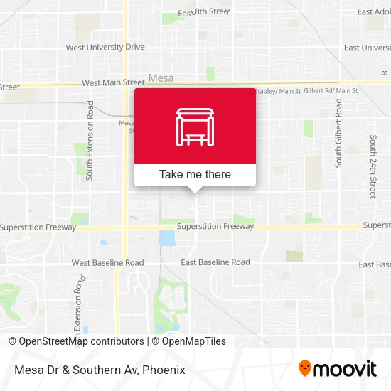 Mesa Dr & Southern Av map