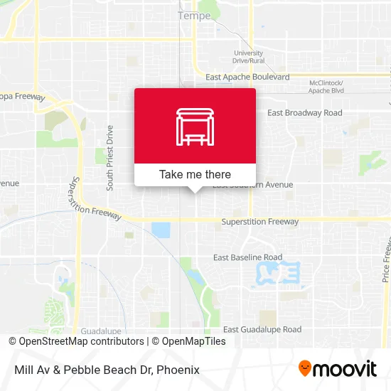 Mill Av & Pebble Beach Dr map