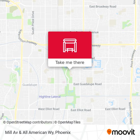 Mill Av & All American Wy map