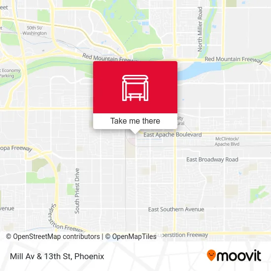 Mill Av & 13th St map