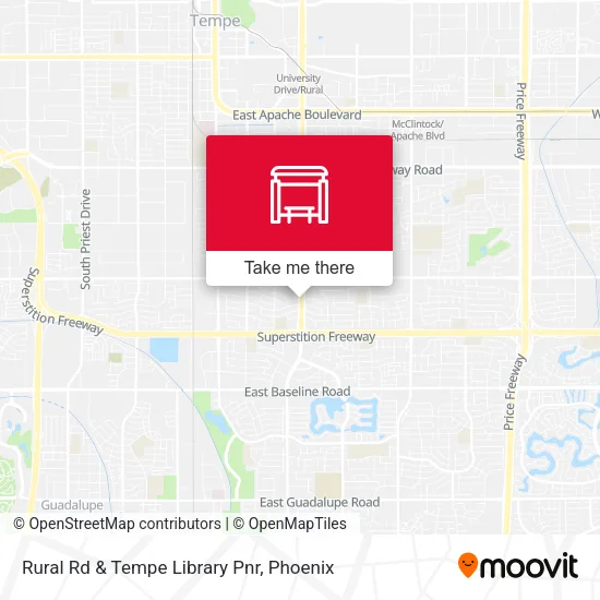 Rural Rd & Tempe Library Pnr map