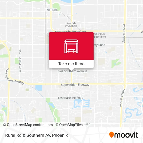 Mapa de Rural Rd & Southern Av