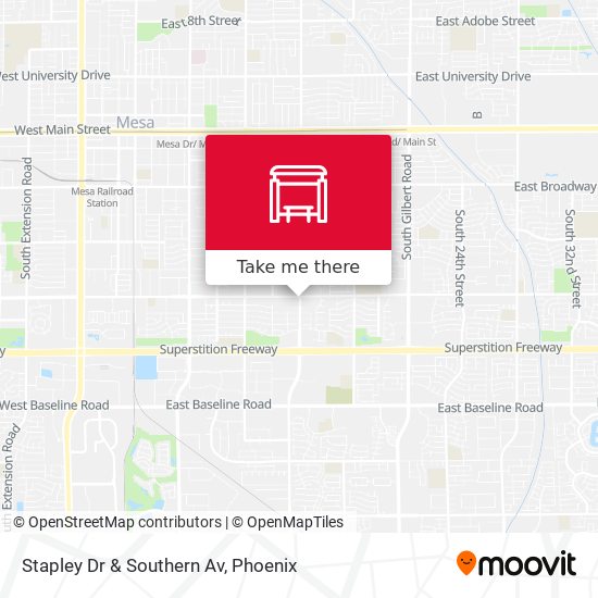 Stapley Dr & Southern Av map