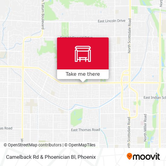 Camelback Rd & Phoenician Bl map