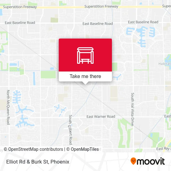 Elliot Rd & Burk St map