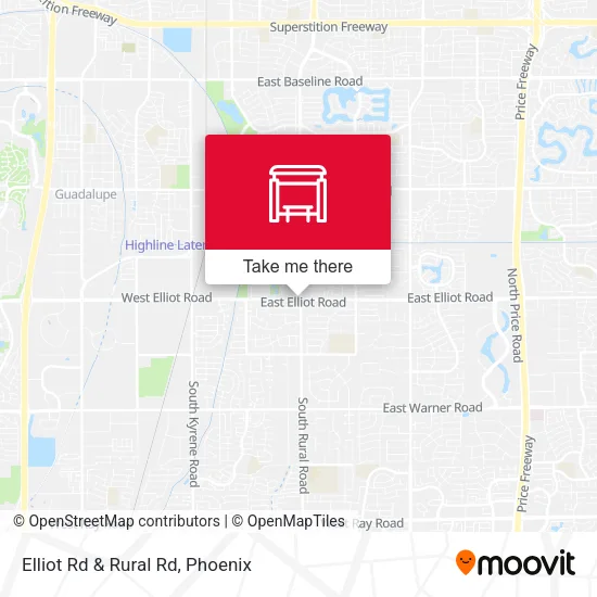 Elliot Rd & Rural Rd map