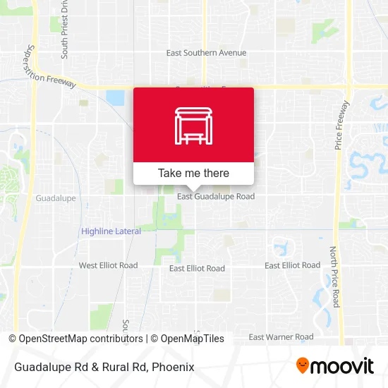 Guadalupe Rd & Rural Rd map