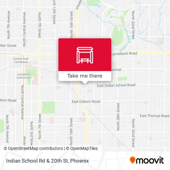 Indian School Rd & 20th St map