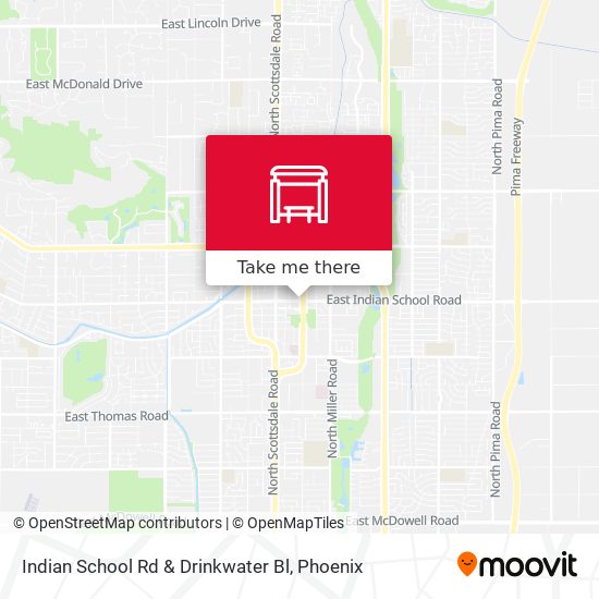 Indian School Rd & Drinkwater Bl map