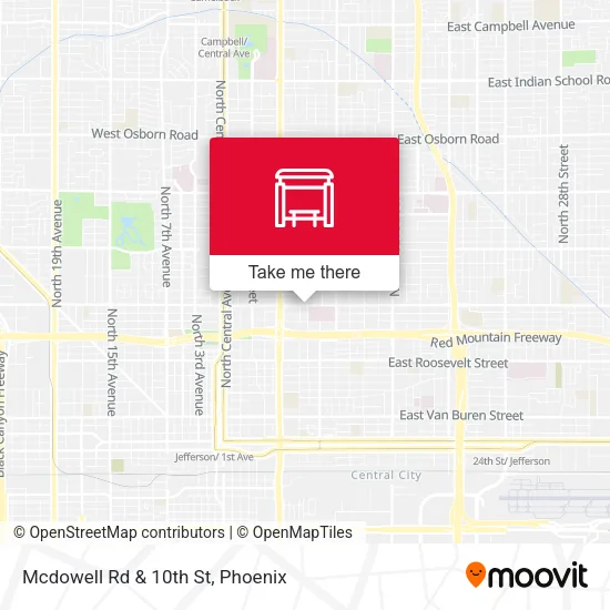 Mapa de Mcdowell Rd & 10th St