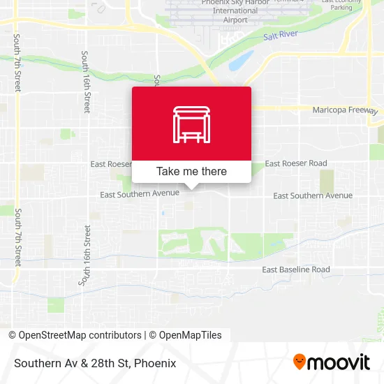 Southern Av & 28th St map