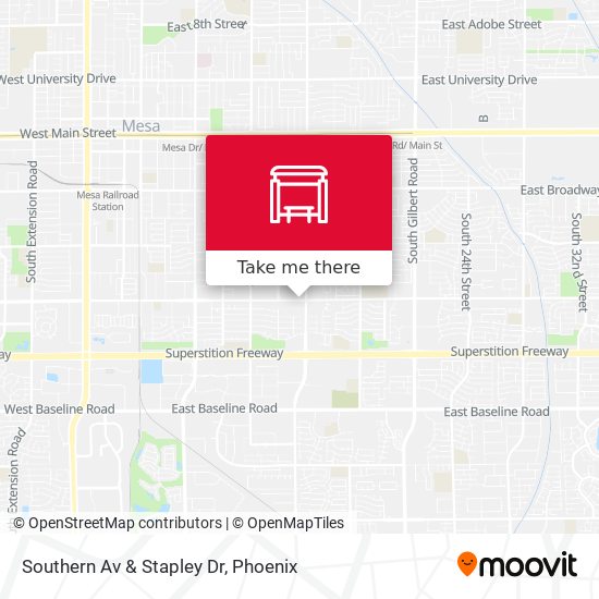 Southern Av & Stapley Dr map