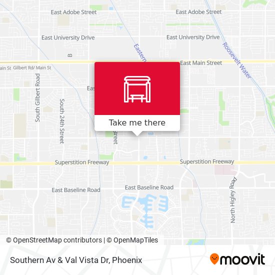 Southern Av & Val Vista Dr map