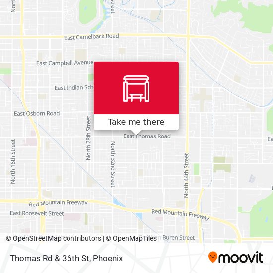 Thomas Rd & 36th St map