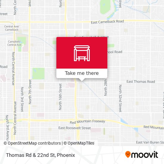 Thomas Rd & 22nd St map