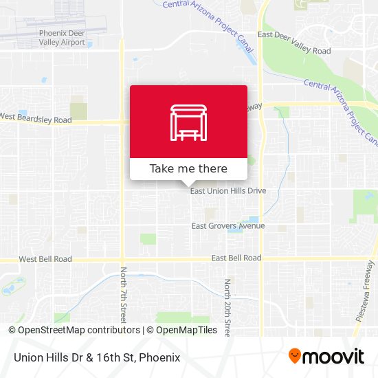 Union Hills Dr & 16th St map