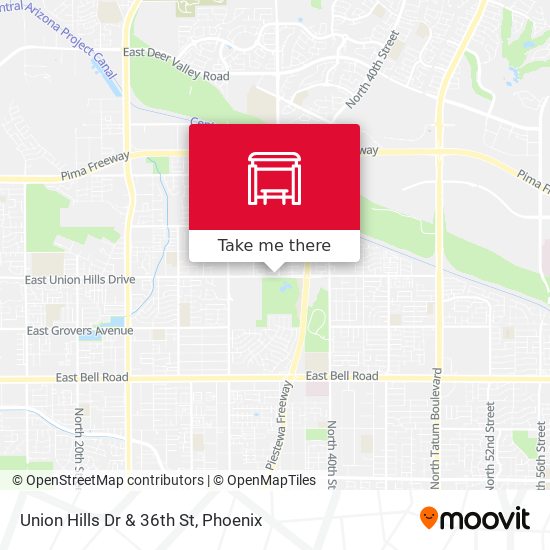 Union Hills Dr & 36th St map