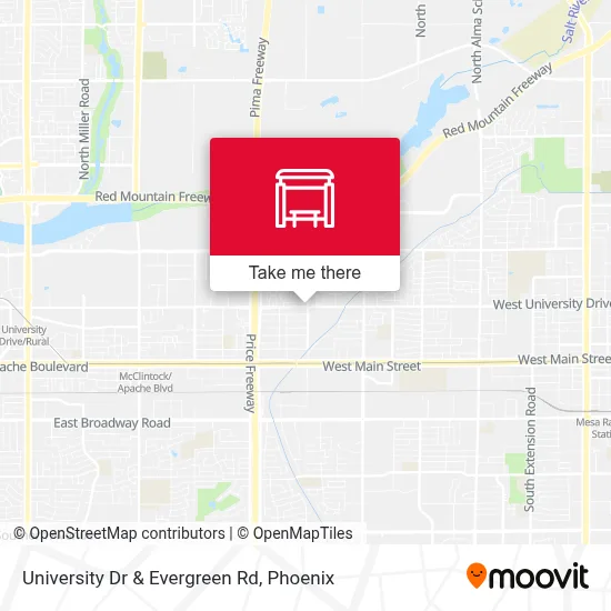 University Dr & Evergreen Rd map