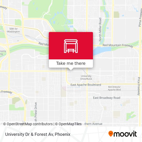 University Dr & Forest Av map