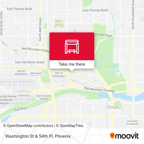 Washington St & 54th Pl map