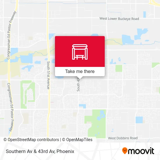 Southern Av & 43rd Av map