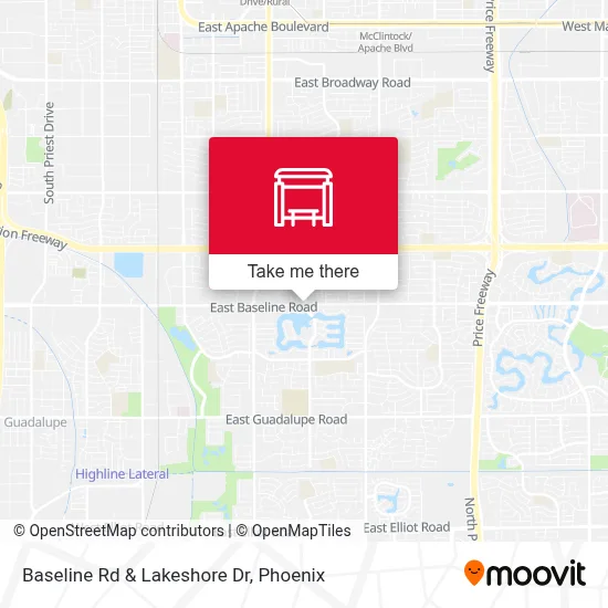 Baseline Rd & Lakeshore Dr map