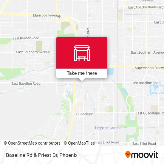 Baseline Rd & Priest Dr map