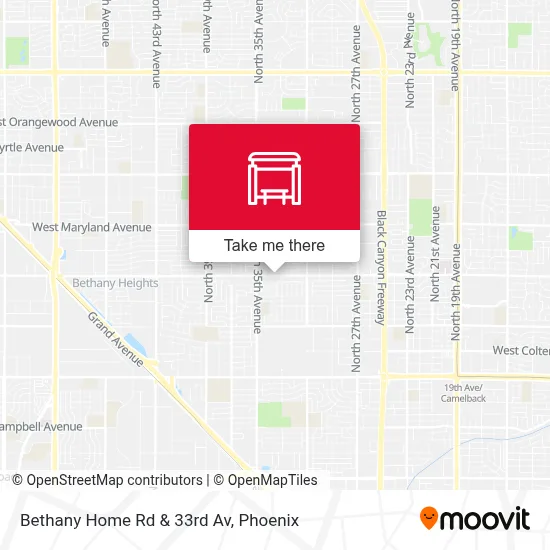 Bethany Home Rd & 33rd Av map