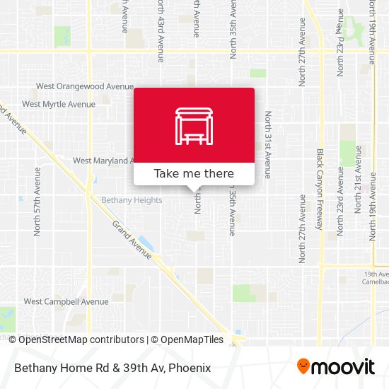 Bethany Home Rd & 39th Av map