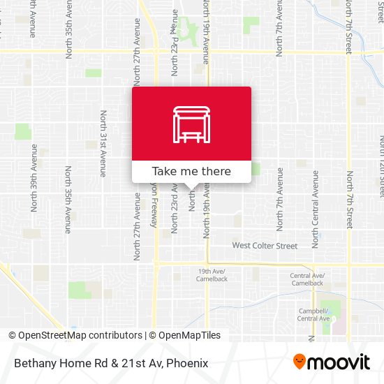 Mapa de Bethany Home Rd & 21st Av