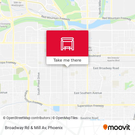 Mapa de Broadway Rd & Mill Av