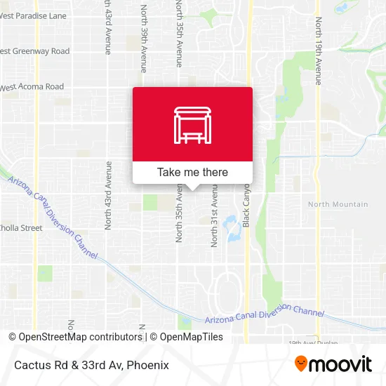 Mapa de Cactus Rd & 33rd Av