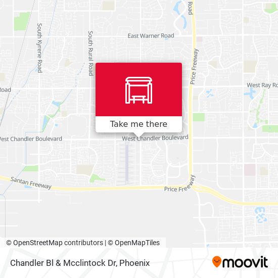 Chandler Bl & Mcclintock Dr map