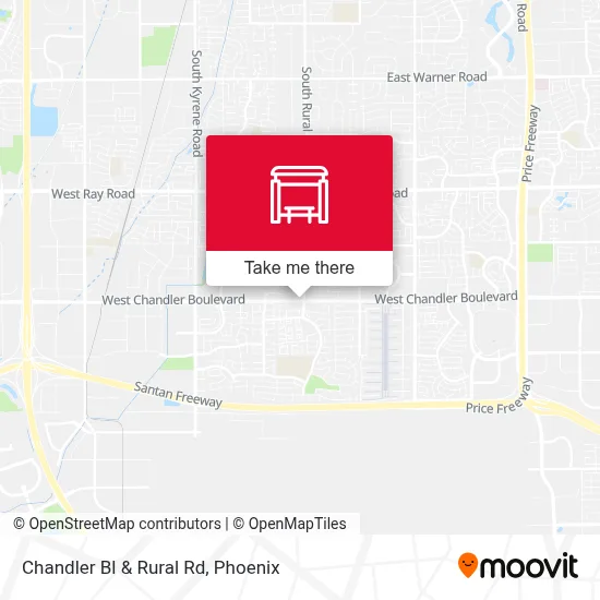 Chandler Bl & Rural Rd map