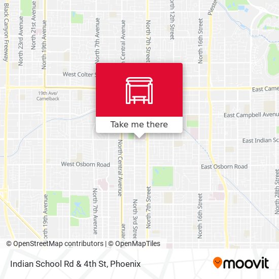 Indian School Rd & 4th St map