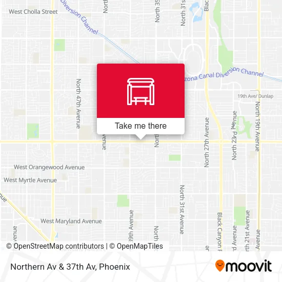 Northern Av & 37th Av map