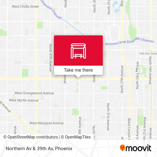 Northern Av & 39th Av map