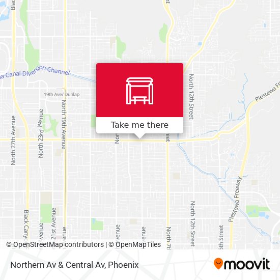 Northern Av & Central Av map