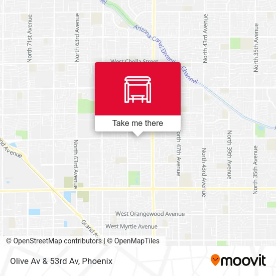 Olive Av & 53rd Av map