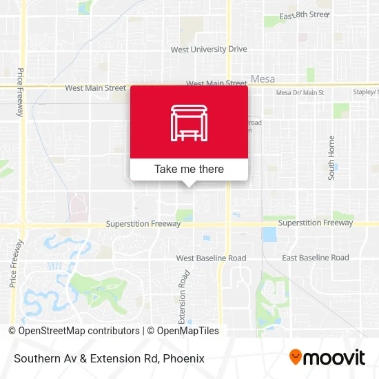 Southern Av & Extension Rd map