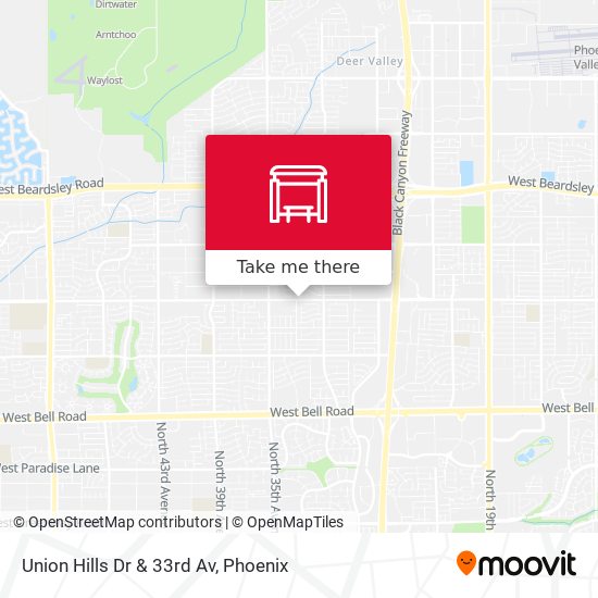 Union Hills Dr & 33rd Av map