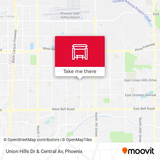 Union Hills Dr & Central Av map