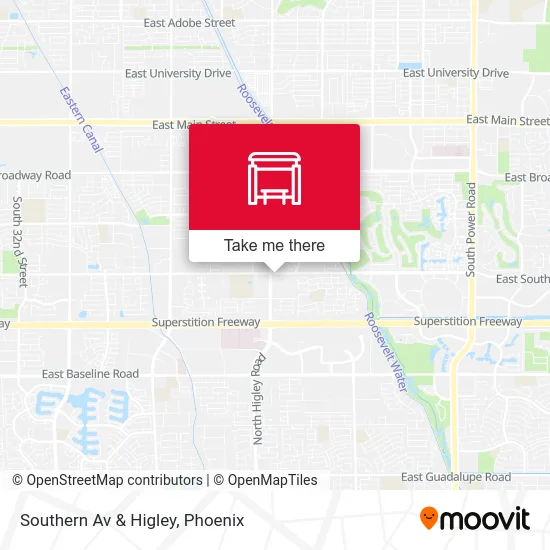 Southern Av & Higley map