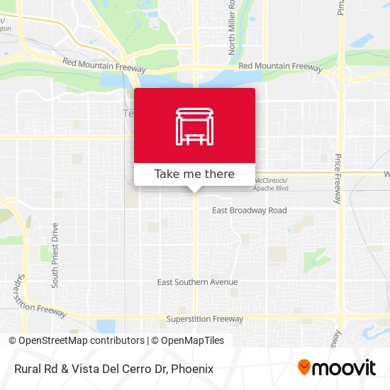 Rural Rd & Vista Del Cerro Dr map